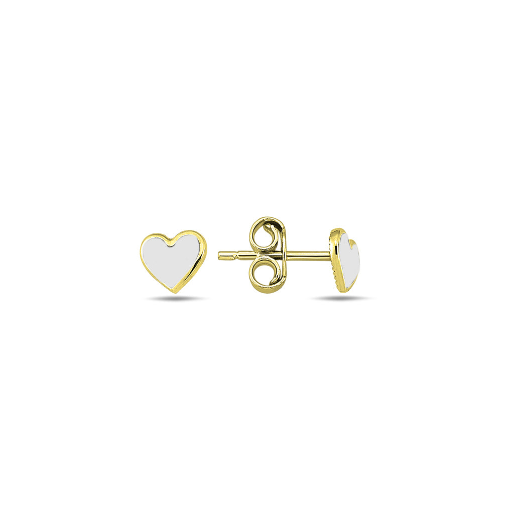 White heart earrings
