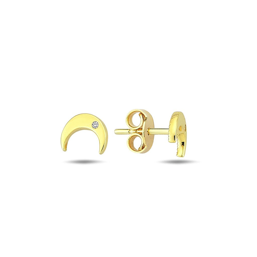 Crescent cz earrings